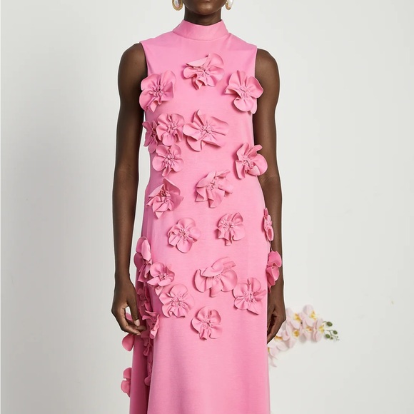 Chic Pink Floral Maxi Dress - Picture 1 of 5